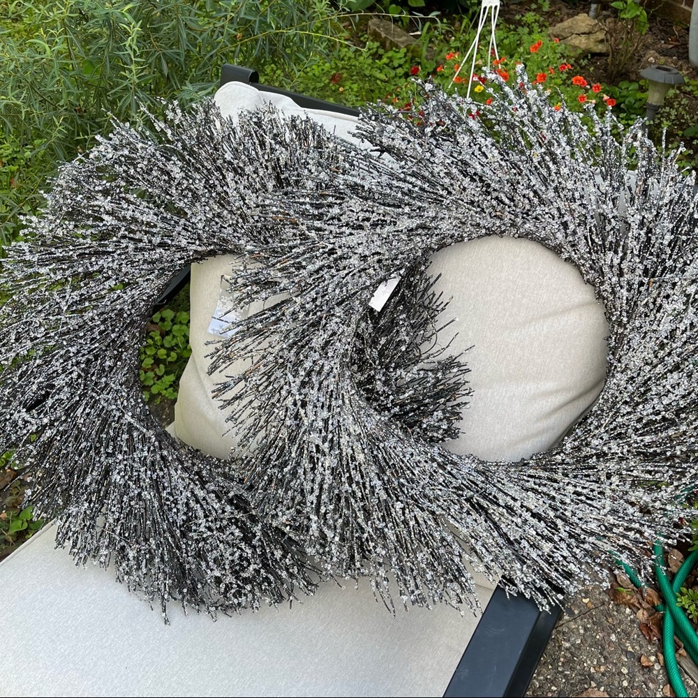 Two crystal hanging wreaths